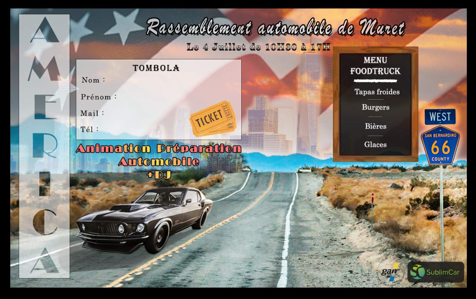 Rassemblement Automobile de Muret (fête nationale Américaine)